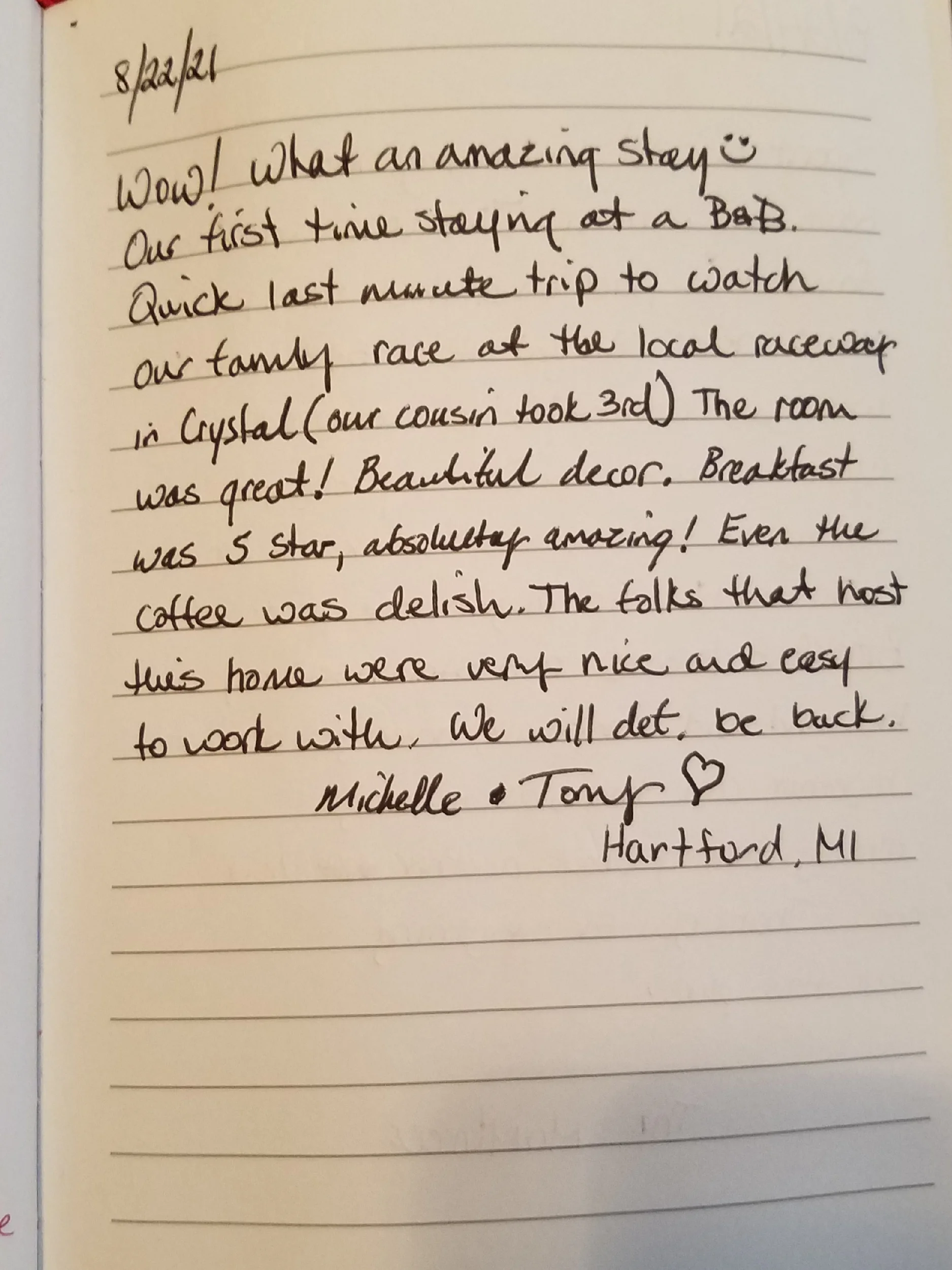 Guest Book Entry